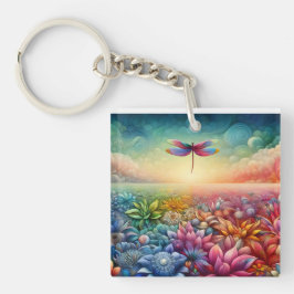 De Dans van Dragonfly Button Sleutelhanger