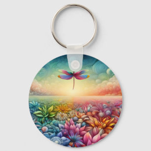 De Dans van Dragonfly Button Sleutelhanger