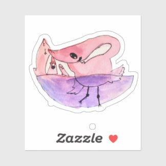 De dansende flamingo sticker