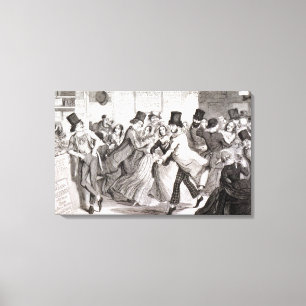 De dansende kamers, bord 3 van 'The Drunkard's Chi Canvas Afdruk