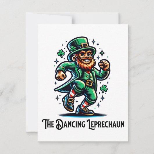 De Dansende Leprechaun Notitiekaartje (Voorkant)