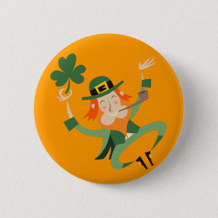 De Dansende Leprechaun Ronde Button 5,7 Cm