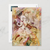 De danser en de pierrot kerst feestdagenkaart (Voorkant / Achterkant)