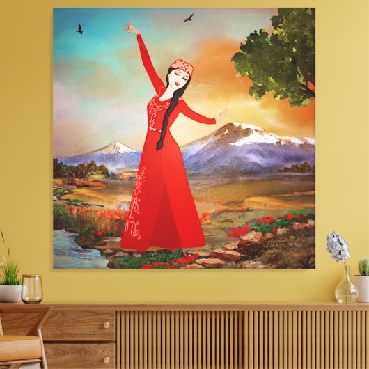De danser stretched canvas print (Insitu (Woonkamer))