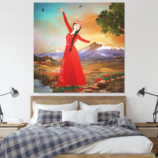 De danser stretched canvas print (Insitu (Slaapkamer))