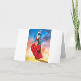 De DANSER van het FLAMENCO watercolour Kaart