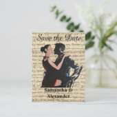 De dansers van de balkamer bewaren de datum aankondigingskaart (Staand voorkant)