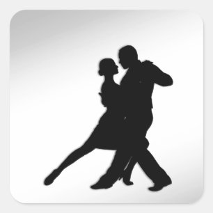 De Dansers van de tango silhouetteren Vierkante Sticker