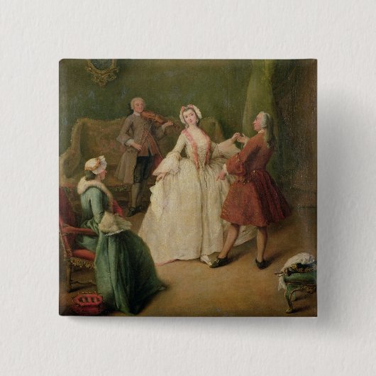 De dansles vierkante button 5,1 cm (Voorkant)