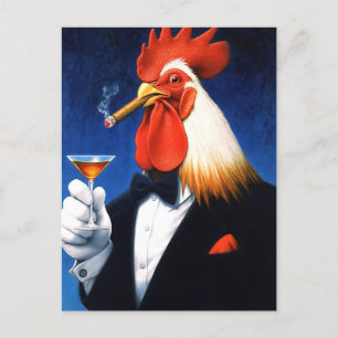 De Dapper Haan   Grappige herenclub Uitnodiging Briefkaart
