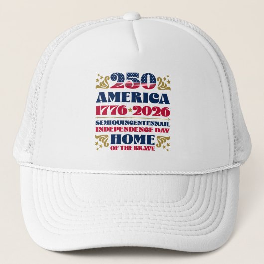De dappere Amerika 250 patriottisch Trucker Pet (Voorkant)