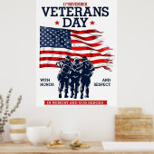De dapperen herdenken op Veteranendag Poster (Keuken)