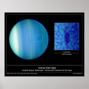 De Dark Spot op Planet Uranus van de Hubble Poster
