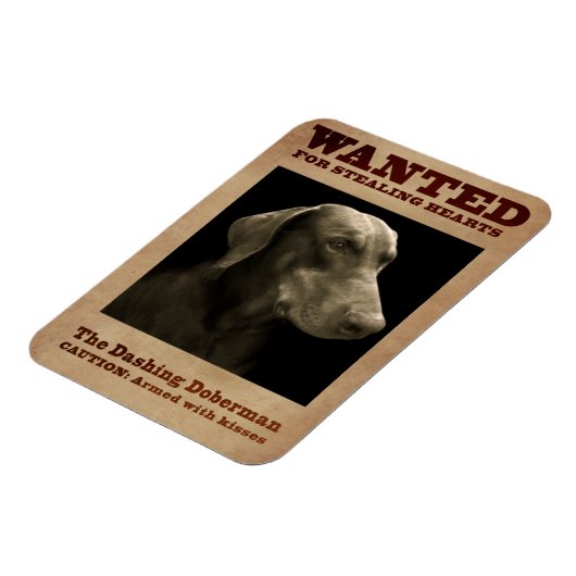 De Dashing Doberman Magnet Magneet (Linkerzijde)