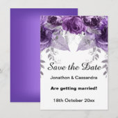 DE DATUM BEWAREN VAN ELEGANTE PAARSE METALLIGE STR (Voorkant / Achterkant)