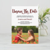 De datum met de Photo Postpone Weddencard verwijde Save The Date (Staand voorkant)