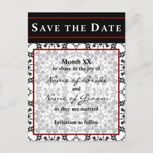 De datum opslaan aankondigingskaart (Voorkant)