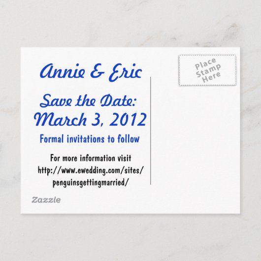 De datum opslaan aankondigingskaart (Achterkant)