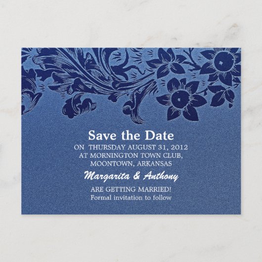 De datum opslaan Blauwe briefkaarten (Voorkant)