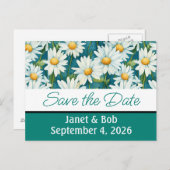  De datum opslaan briefkaart blauwgroen (Voorkant / Achterkant)