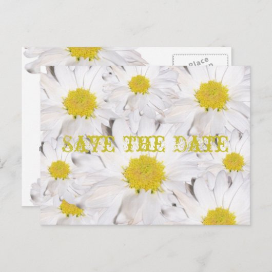 De datum opslaan Briefkaart - Daisy (Voorkant / Achterkant)