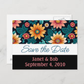 De datum opslaan briefkaart roze (Voorkant / Achterkant)