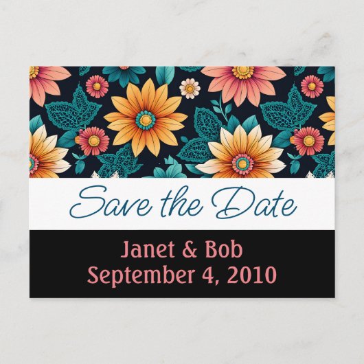 De datum opslaan briefkaart roze (Voorkant)