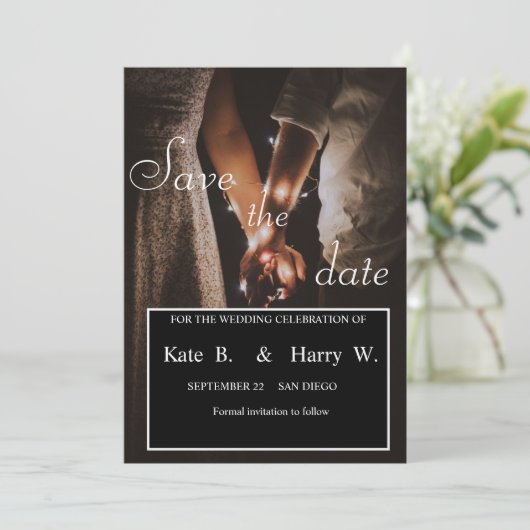 De datum opslaan kaart (Staand voorkant)