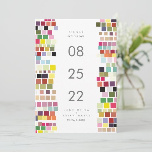 De datum opslaan | Kleur Bazaar Kaart (Staand voorkant)