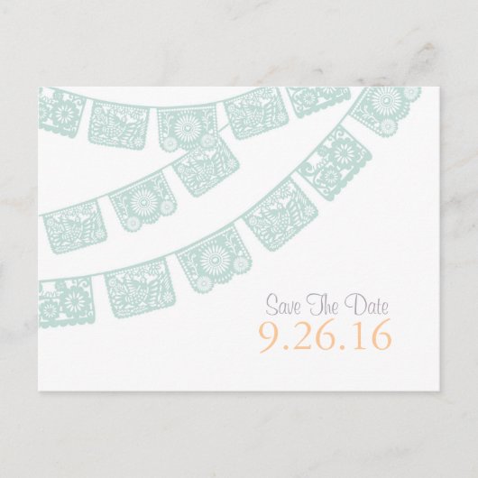De datum opslaan Papel Picado Briefkaart (Voorkant)