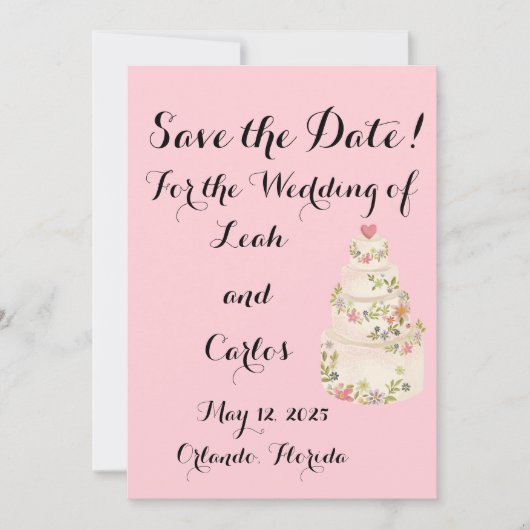 De datum opslaan save the date (Voorkant)