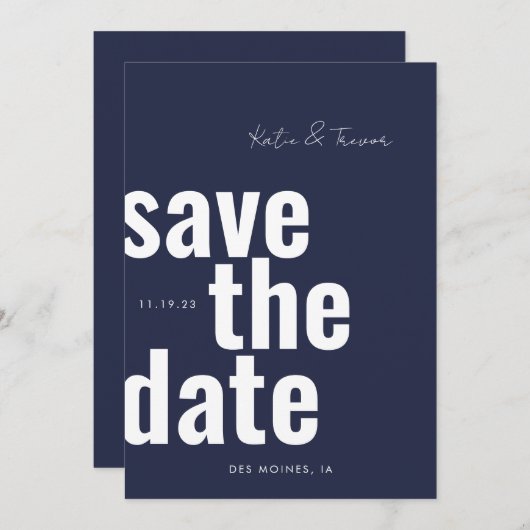 De datum opslaan save the date (Voorkant / Achterkant)
