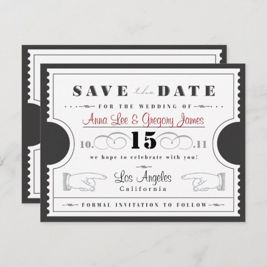 De datum opslaan save the date (Voorkant / Achterkant)