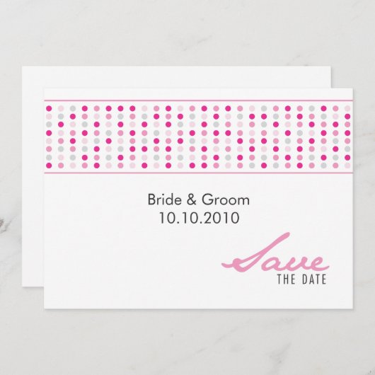 De datum opslaan - Stippen Save The Date (Voorkant / Achterkant)