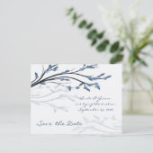 De datum opslaan - Tree Branch Silhouette Briefkaa Aankondigingskaart (Staand voorkant)