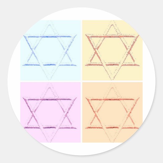 De datum/ster van David opslaan Ronde Sticker (Voorkant)