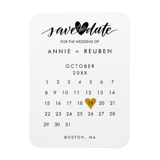 De datum stille kalender opslaan magneet (Verticaal)