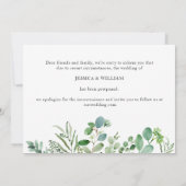 De datum uitgestelde Eucalyptus Watercolor Kaart (Achterkant)