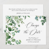 De datum uitgestelde Eucalyptus Watercolor Kaart (Voorkant / Achterkant)