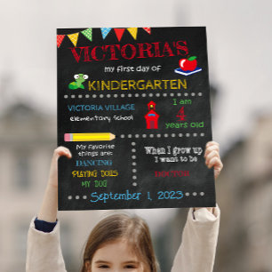 De datum van de eerste dag van mijn schoolnaam poster