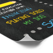 De datum van de eerste dag van mijn schoolnaam poster (Hoek)