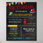 De datum van de eerste dag van mijn schoolnaam poster (Voorkant)