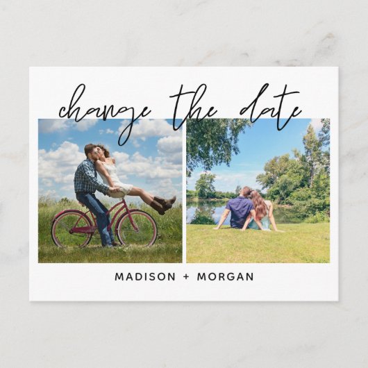 De datum van de multifoto wijzigen aankondigingskaart (Voorkant)