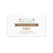 De datum van het hart opslaan etiket (Voorkant)