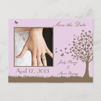 De datum-vlinderboomaankondiging opslaan aankondigingskaart