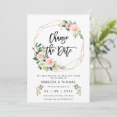 de datum wijzigen boho bruiloft uitnodiging (Staand voorkant)