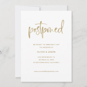 De datum wijzigen Faux Gold Script op wit Save The Date