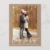 De datum wijzigen Photo Brush Script Kraft Briefkaart (Voorkant)