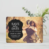 De datumaankondiging opslaan | Crest De datum opsl Save The Date (Staand voorkant)