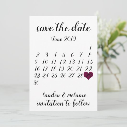 De datumagenda opslaan kaart (Staand voorkant)